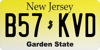 NJ license plate B57KVD