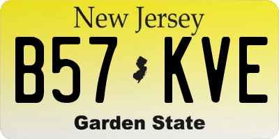 NJ license plate B57KVE