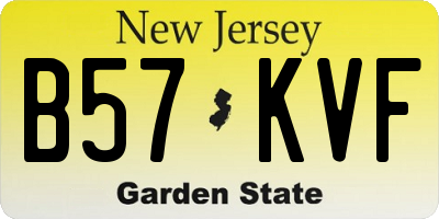 NJ license plate B57KVF