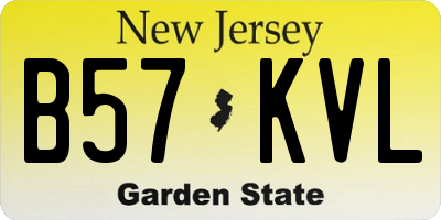 NJ license plate B57KVL