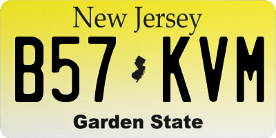 NJ license plate B57KVM