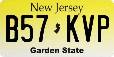 NJ license plate B57KVP