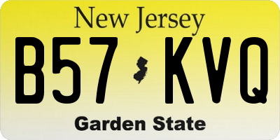 NJ license plate B57KVQ
