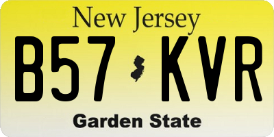 NJ license plate B57KVR