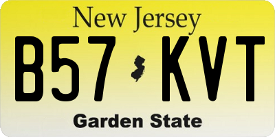 NJ license plate B57KVT