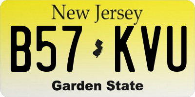 NJ license plate B57KVU