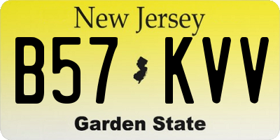 NJ license plate B57KVV