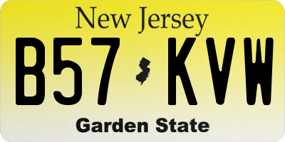 NJ license plate B57KVW