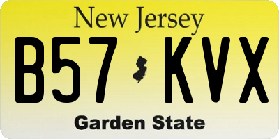 NJ license plate B57KVX