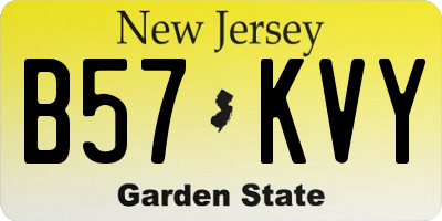 NJ license plate B57KVY