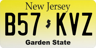 NJ license plate B57KVZ