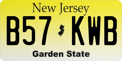 NJ license plate B57KWB