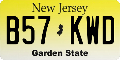 NJ license plate B57KWD