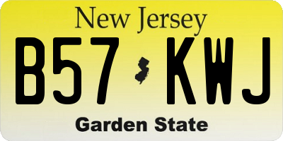 NJ license plate B57KWJ