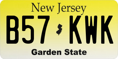 NJ license plate B57KWK