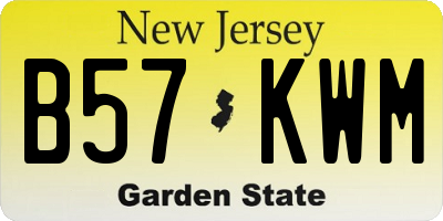 NJ license plate B57KWM