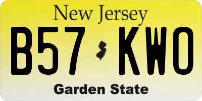 NJ license plate B57KWO