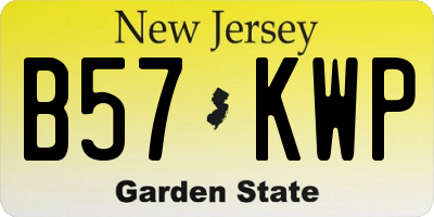 NJ license plate B57KWP