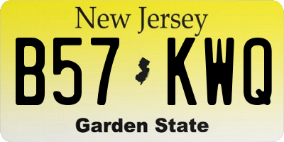 NJ license plate B57KWQ