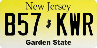NJ license plate B57KWR