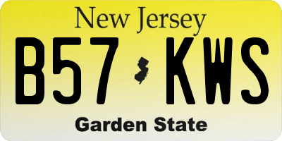 NJ license plate B57KWS