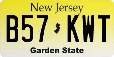 NJ license plate B57KWT