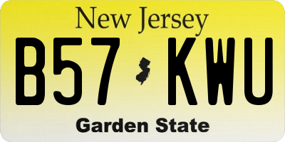 NJ license plate B57KWU