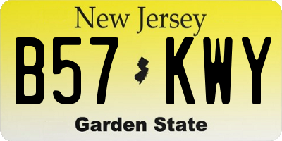 NJ license plate B57KWY