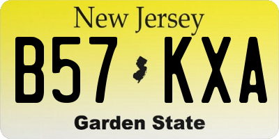 NJ license plate B57KXA