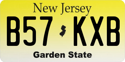 NJ license plate B57KXB