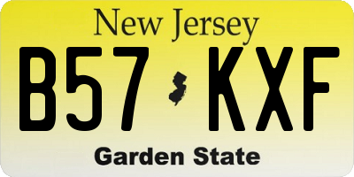 NJ license plate B57KXF