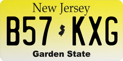 NJ license plate B57KXG