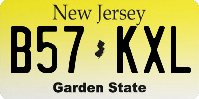 NJ license plate B57KXL