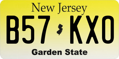 NJ license plate B57KXO