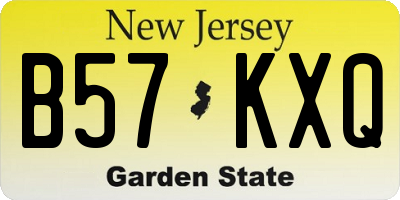 NJ license plate B57KXQ