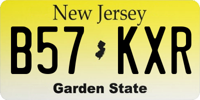 NJ license plate B57KXR