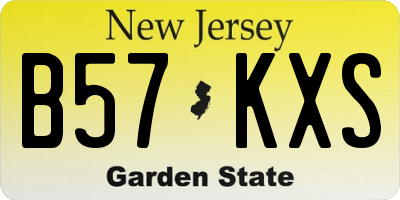 NJ license plate B57KXS