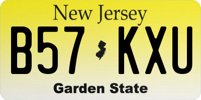 NJ license plate B57KXU