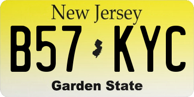 NJ license plate B57KYC
