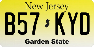 NJ license plate B57KYD