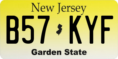NJ license plate B57KYF