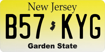NJ license plate B57KYG