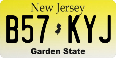 NJ license plate B57KYJ