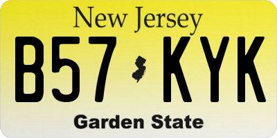 NJ license plate B57KYK