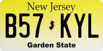 NJ license plate B57KYL