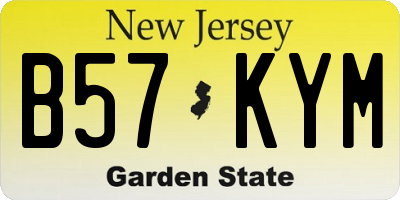 NJ license plate B57KYM