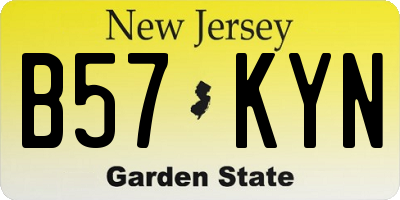 NJ license plate B57KYN
