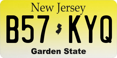 NJ license plate B57KYQ