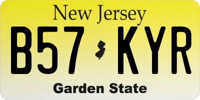 NJ license plate B57KYR