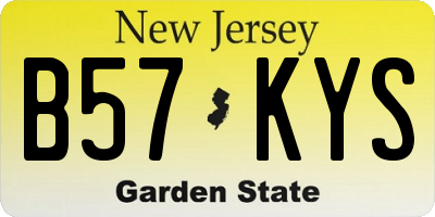 NJ license plate B57KYS